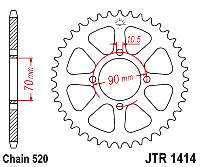 Звездочка ведомая JTR1414.43 зубьев