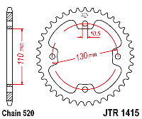 Звездочка ведомая JTR1415.37 зубьев