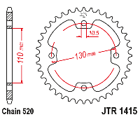 Звездочка ведомая JTR1415.40 зубьев