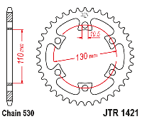 Звездочка ведомая JTR1421.40 зубьев