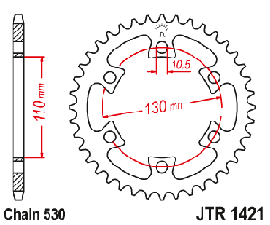 Звездочка ведомая JTR1421.40 зубьев