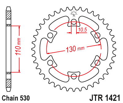 Звездочка ведомая JTR1421.40 зубьев