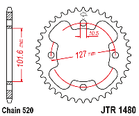 Звездочка ведомая JTR1480.38 зубьев