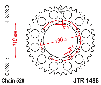 Звездочка ведомая JTR1486.41 зубьев