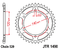 Звездочка ведомая JTR1490.40 зубьев