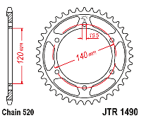 Звездочка ведомая JTR1490.43 зубьев