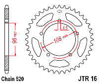 Звездочка ведомая JTR16.41 зубьев