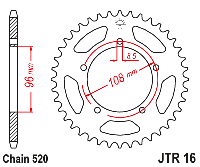 Звездочка ведомая JTR16.44 зубьев