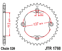 Звездочка ведомая JTR1760.36 зубьев