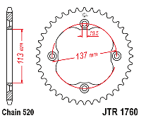 Звездочка ведомая JTR1760.37 зубьев