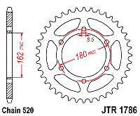 Звездочка ведомая JTR1786.52 зубьев