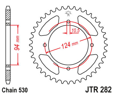 Звездочка ведомая JTR284.37 зубьев