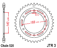 Звездочка ведомая JTR3.42 зубьев