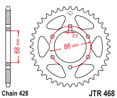 Звездочка ведомая JTR468.36 зубьев