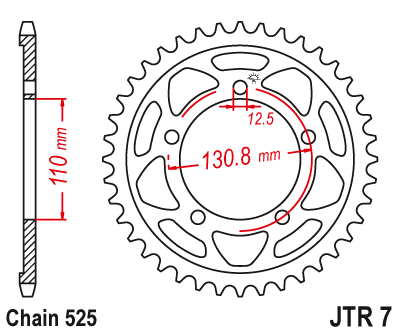 Звездочка ведомая JTR7.45 зубьев, ZBK - фото 1 - id-p88882751