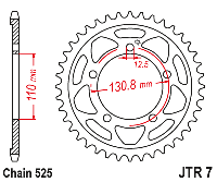 Звездочка ведомая JTR7.46 зубьев, ZBK