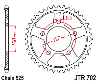 Звездочка ведомая JTR702.41 зубьев