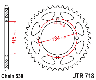 Звездочка ведомая JTR718.48 зубьев