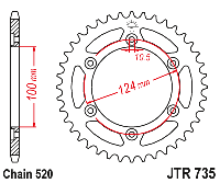 Звездочка ведомая JTR735.42 зубьев