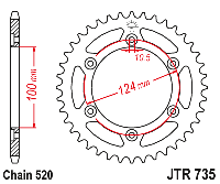 Звездочка ведомая JTR735.45 зубьев