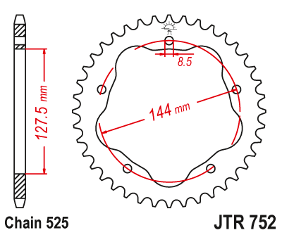 Звездочка ведомая JTR752.42 зубьев - фото 1 - id-p88882811