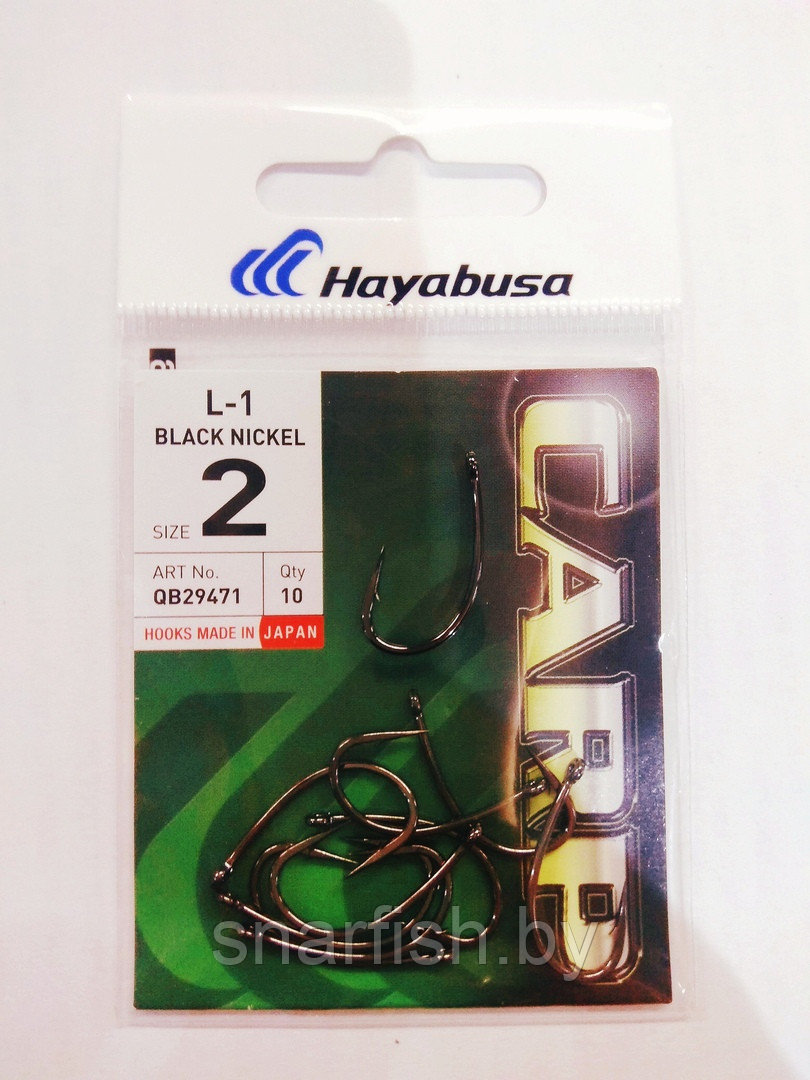 Крючки L-1 №2, №4, №6, №8, №10 черный никель Hayabusa - фото 1 - id-p89063360