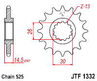 Звездочка ведущая JTF1332.14 зубьев