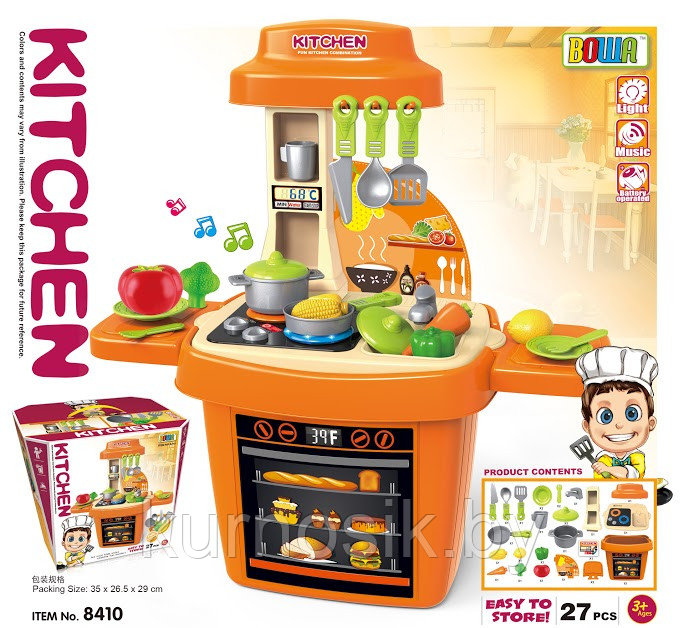 Кухня детская BOWA со звуком и светом, 27 предметов, арт.8410 - фото 1 - id-p89073113