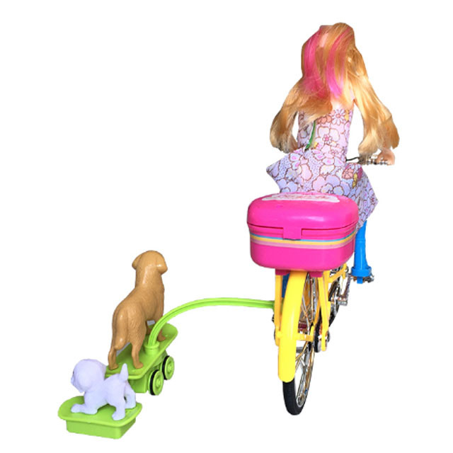 Кукла 6688B на велосипеде + собачки на скейтах на батарейках - фото 5 - id-p89077700