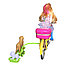 Кукла 6688B на велосипеде + собачки на скейтах на батарейках, фото 5
