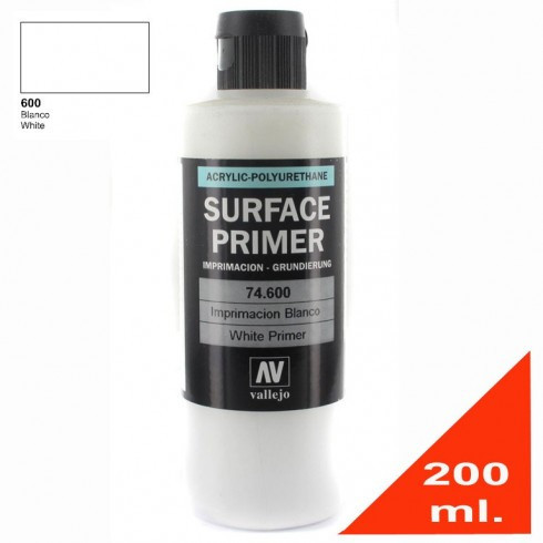 Грунт Surface Primer акриловый полиуретановый, белый (White), 200 мл, Vallejo - фото 2 - id-p89080513