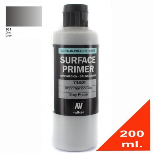 Грунт Surface Primer акриловый полиуретановый, серый (Grey), 200 мл, Vallejo - фото 2 - id-p89080515