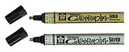 Маркер для каллиграфии Pen-Touch Calligrapher 5мм, золото, Sakura, фото 4