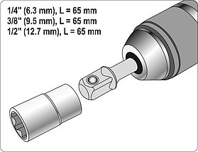 Набор адаптеров для торцевых головок SDS-PLUS-1/4, 3/8, 1/2, YATO, фото 2