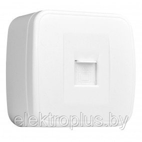 Минск Розетка RJ-45 1-местная белая EKF Basic - фото 1 - id-p89110390