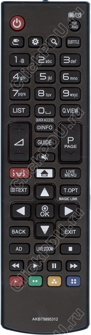 ПДУ для LG AKB75095312 ic lcd tv с кнопкой " ivi " (серия HLG425)