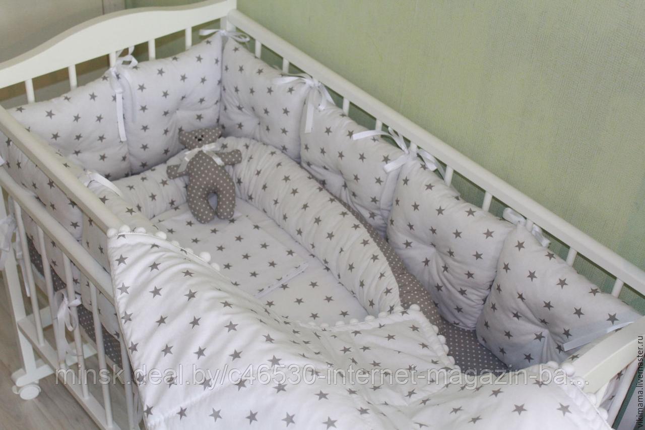 Бортики в детскую кроватку. Бортики подушки в кроватку для новорожденных. - фото 4 - id-p89165134