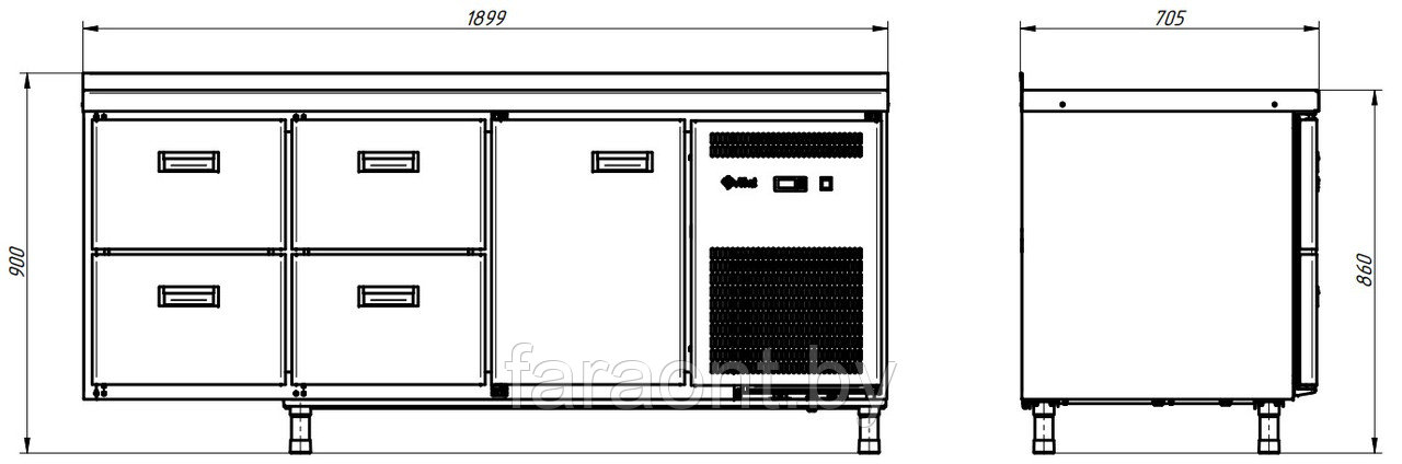 Стол холодильный Abat СХС-70-022 - фото 2 - id-p75777702