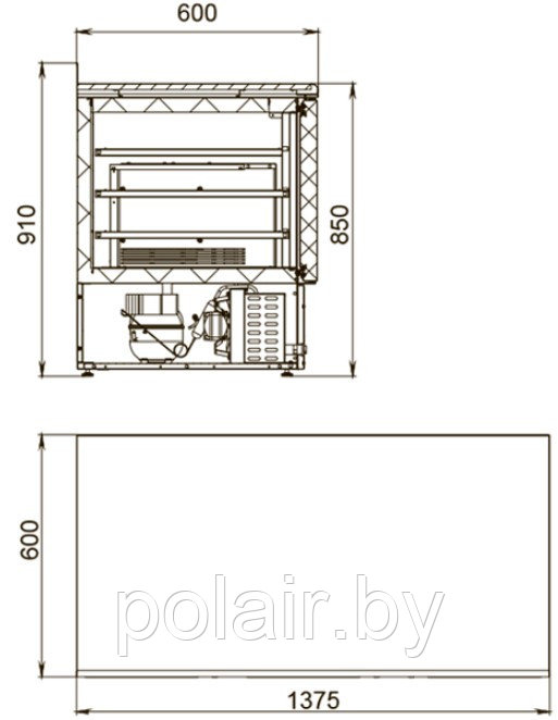 Холодильный стол POLAIR (ПОЛАИР) TMi3-G 300 л. (-2...+10) - фото 2 - id-p89173696