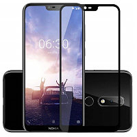 Противоударное защитное стекло Full Screen Cover 0.3mm черное для Nokia 6.1 Plus\ X6