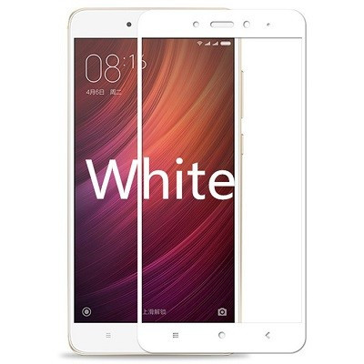 Защитное стекло для Xiaomi Redmi Note 4X (полноэкранное, белое)