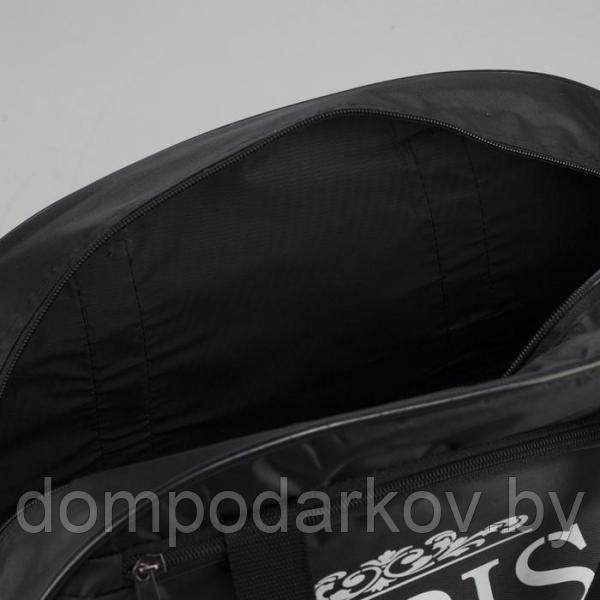 Сумка спортивная, отдел на молнии, наружный карман, длинный ремень, цвет чёрный - фото 5 - id-p89180787