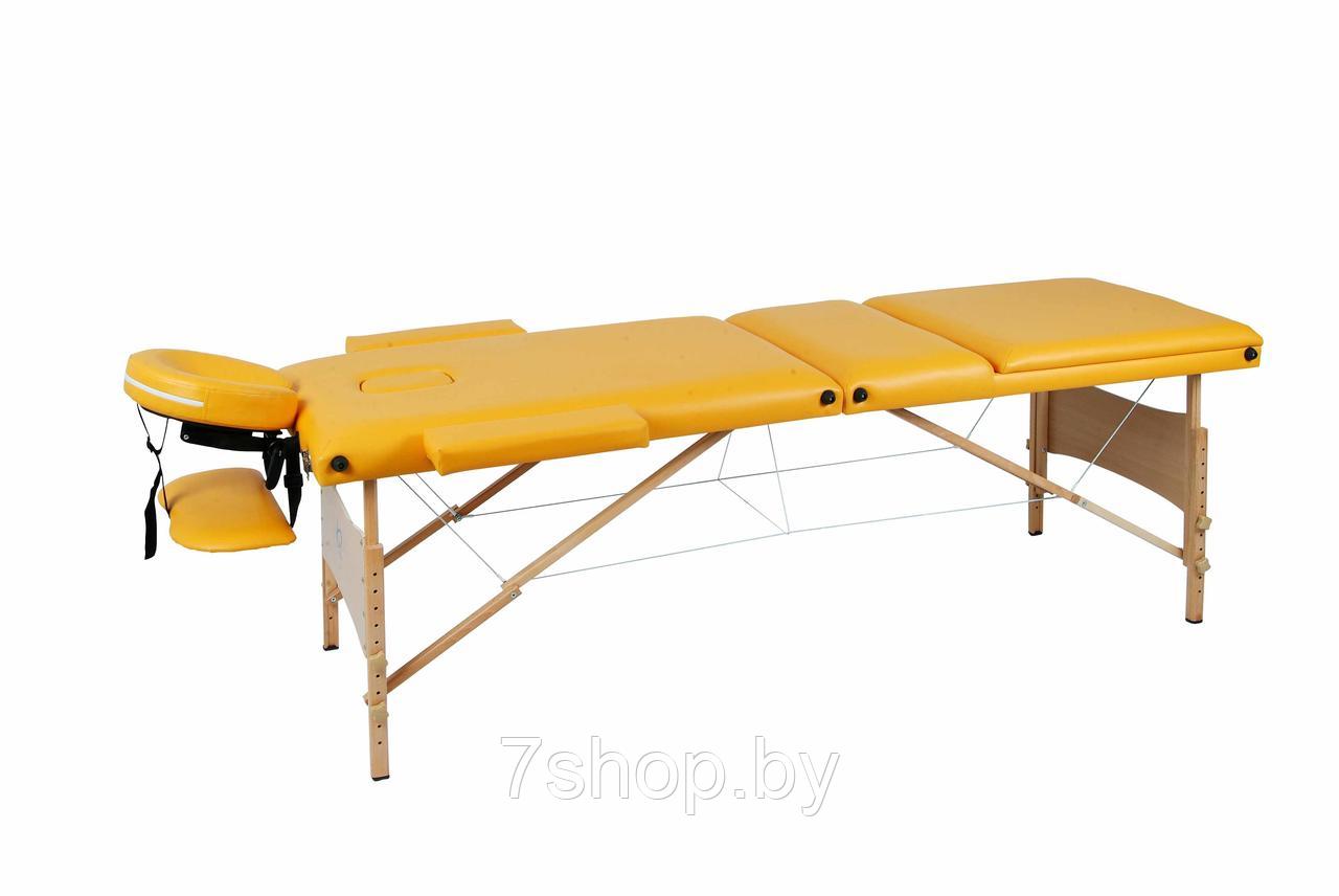 Складной 3-х секционный деревянный массажный стол RS BodyFit, жёлтый - фото 2 - id-p89180125