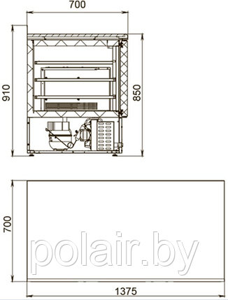 Холодильный стол POLAIR (ПОЛАИР) TMi3GN-G 370 л. (-2...+10), фото 2