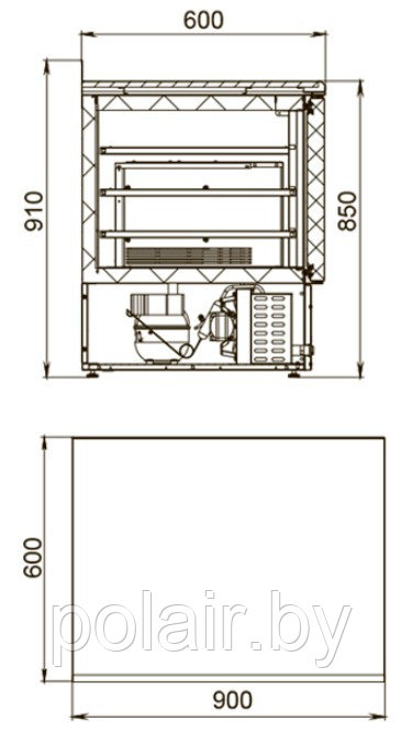 Холодильный стол POLAIR (ПОЛАИР) TВi2-G 180 л. (не выше -18) - фото 2 - id-p89189117