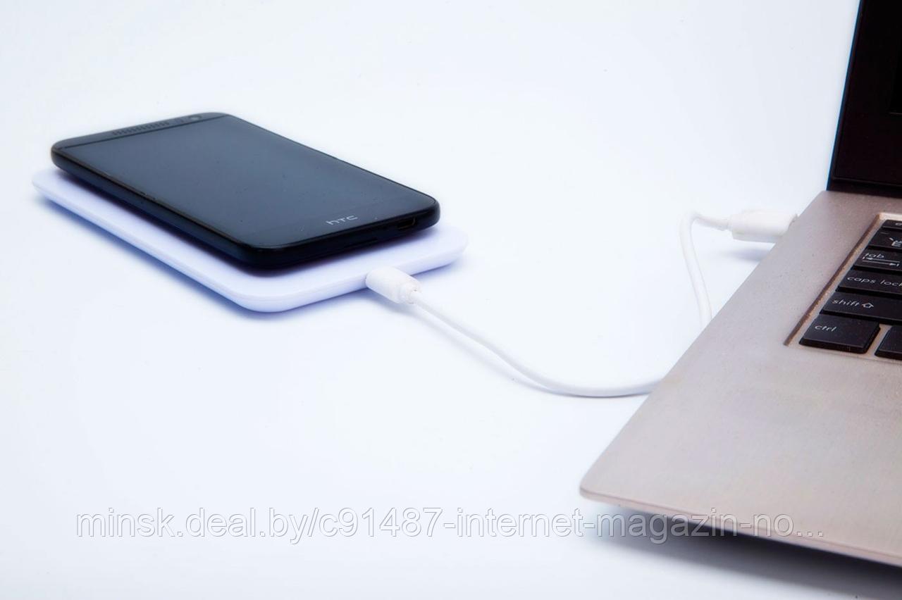 Аккумулятор беспроводной плоский для смартфонов с Micro USB разъемом, белый - фото 7 - id-p89192280
