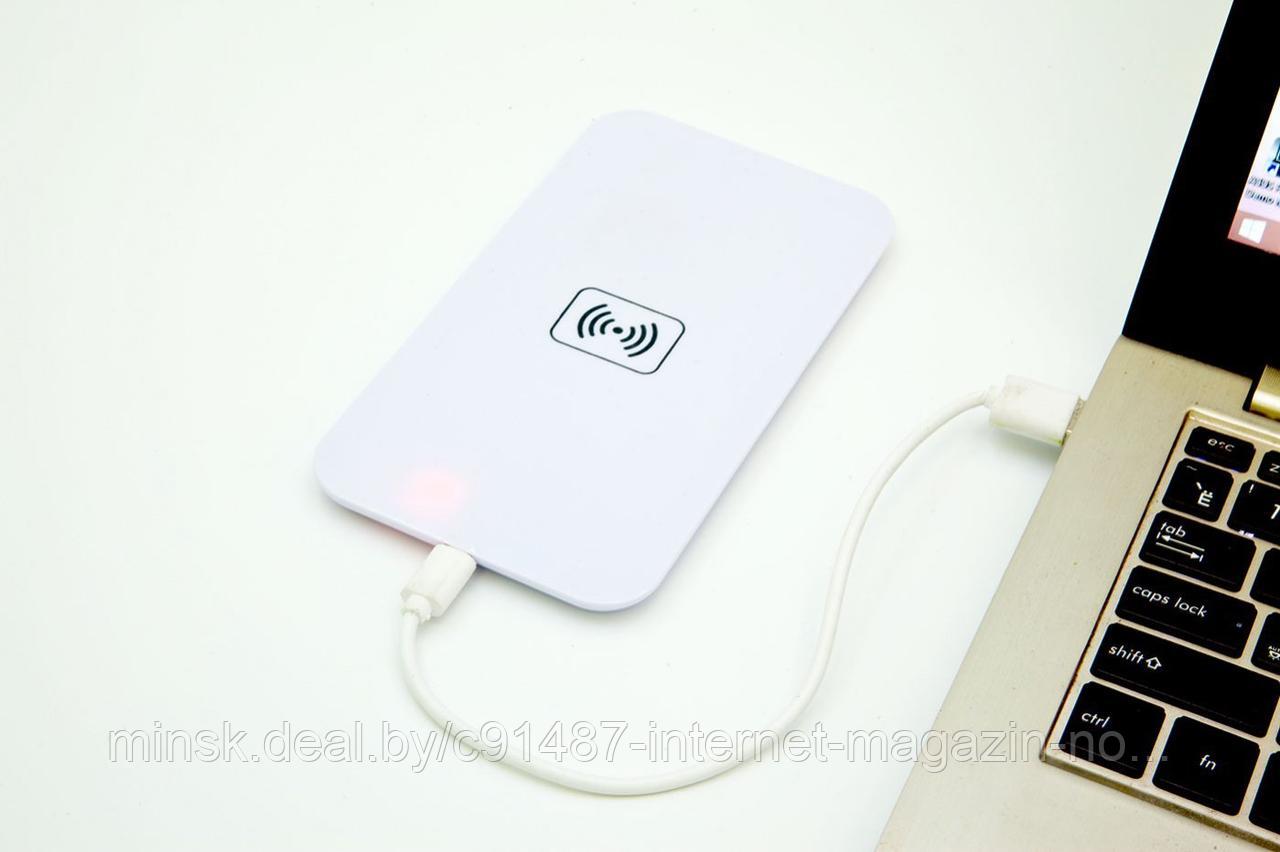 Аккумулятор беспроводной плоский для смартфонов с Micro USB разъемом, белый - фото 9 - id-p89192280