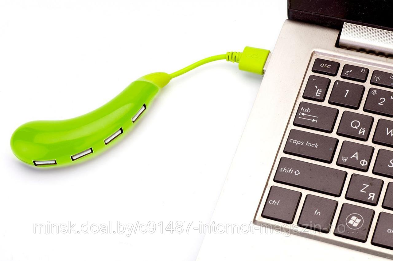 Разветвитель USB «БАКЛАЖАН», зеленый - фото 4 - id-p89192332