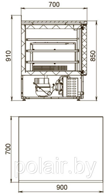 Холодильный стол POLAIR (ПОЛАИР) TВi2GN-G 220 л. (не выше -18) - фото 2 - id-p89198641