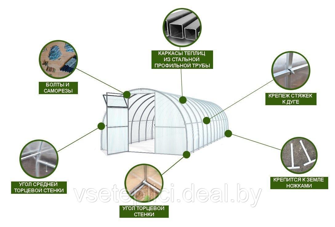 Теплицы из поликарбоната 3х4м. 3х6, 3х8 Доставка по всей области. Надежный каркас для дачи. - фото 9 - id-p89198739